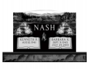 Upright companion headstone with custom engraving. 